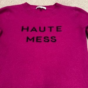 Hot pink Milly haute mess cashmere sweater